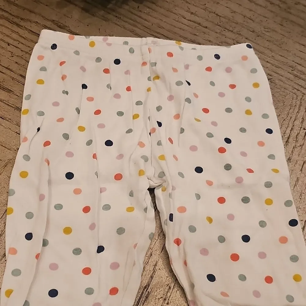 Carter's White Long Sleeve Pajama Set with Polka Dots Size 5